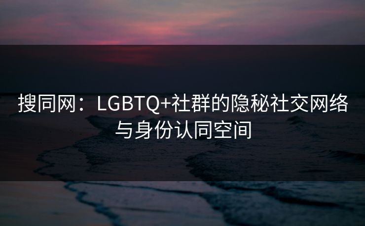 搜同网:LGBTQ+社群的隐秘社交网络与身份认同空间 搜同网:LGBTQ+社群的隐秘社交网络与身份认同空间